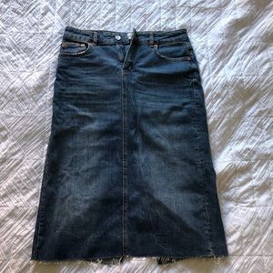 Zara High Waisted Denim Skirt